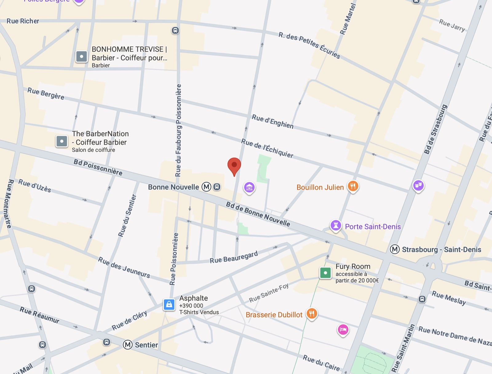Plan du quartier autour de 1 rue d'Hauteville, 75010 Paris